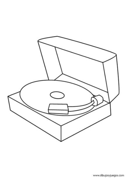dibujos-musica-tocadiscos-001 | Dibujos y juegos. para: Aprender como Dibujar y Colorear Fácil, dibujos de Un Tocadiscos, como dibujar Un Tocadiscos para colorear
