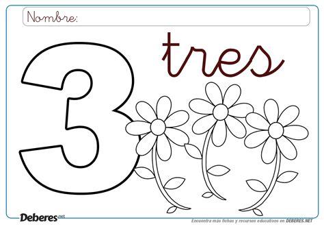 Ficha del número 3 tres para colorear (e imprimir): Dibujar y Colorear Fácil, dibujos de Un Tres, como dibujar Un Tres para colorear e imprimir