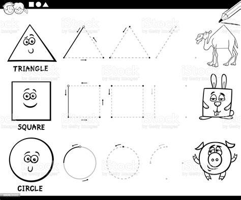 Ilustración de Dibujar Figuras Geométricas Básicas: Dibujar Fácil, dibujos de Un Triangulo A Partir De Un Circulo, como dibujar Un Triangulo A Partir De Un Circulo paso a paso para colorear