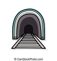 Bosquejo. túnel. piedra. aislado. plano de fondo. blanco: Dibujar y Colorear Fácil con este Paso a Paso, dibujos de Un Tunel En Perspectiva, como dibujar Un Tunel En Perspectiva para colorear