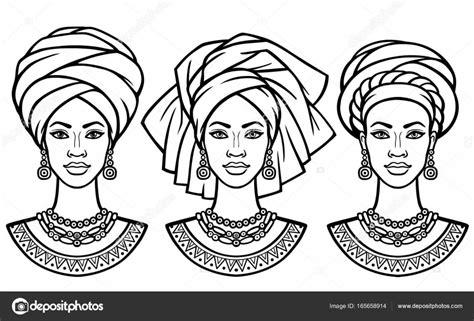 Dibujos: dibujo de mujeres africanas | Conjunto de: Aprender como Dibujar Fácil con este Paso a Paso, dibujos de Un Turbante, como dibujar Un Turbante paso a paso para colorear