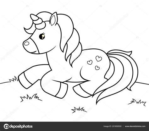 Lindo Unicornio Dibujos Animados Ilustración Vectorial: Aprender a Dibujar Fácil, dibujos de Un Unicornio Animado, como dibujar Un Unicornio Animado para colorear
