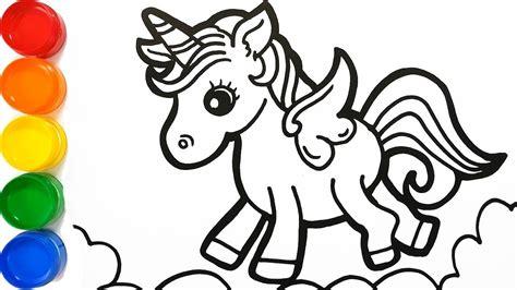 Arcoiris Dibujos Kawaii Para Colorear De Unicornios: Aprender como Dibujar Fácil, dibujos de Un Unicornio Arcoiris, como dibujar Un Unicornio Arcoiris para colorear e imprimir
