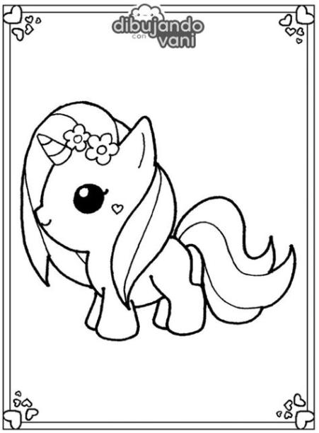 Dibujo de un unicornio 4 para imprimir y colorear: Dibujar Fácil con este Paso a Paso, dibujos de Un Unicornio Mono, como dibujar Un Unicornio Mono paso a paso para colorear