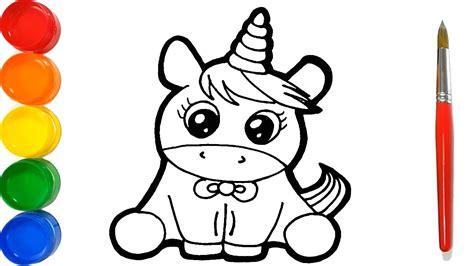 Como Dibujar y Colorear un Unicornio Kawaii - Dibujos Para: Dibujar Fácil con este Paso a Paso, dibujos de Un Unicornio Para Niños Kawaii, como dibujar Un Unicornio Para Niños Kawaii para colorear