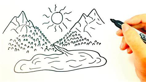 Cómo dibujar una Montaña para niños | Dibujo de una: Dibujar Fácil con este Paso a Paso, dibujos de Un Valle Para Niños, como dibujar Un Valle Para Niños para colorear