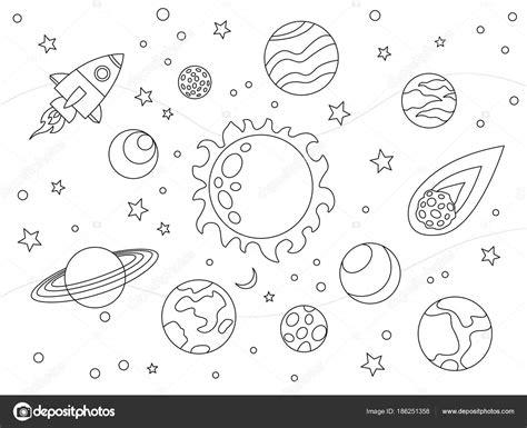 Dibujos: del espacio para colorear | Niños de dibujos: Aprende a Dibujar y Colorear Fácil con este Paso a Paso, dibujos de Un Vector En El Espacio, como dibujar Un Vector En El Espacio para colorear