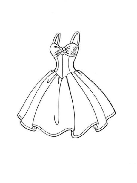 Dibujos de vestidos para colorear | Colorear imágenes: Dibujar y Colorear Fácil, dibujos de Un Vestido Blanco, como dibujar Un Vestido Blanco para colorear