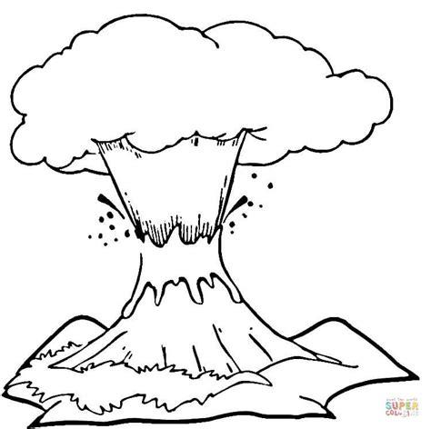 Dibujo de Volcán en Erupción para colorear | Dibujos: Dibujar Fácil con este Paso a Paso, dibujos de Un Volcan En Erupcion, como dibujar Un Volcan En Erupcion paso a paso para colorear