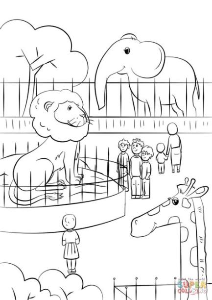 Dibujo de Animales del Zoo para colorear | Dibujos para: Dibujar y Colorear Fácil con este Paso a Paso, dibujos de Un Zoologico, como dibujar Un Zoologico para colorear