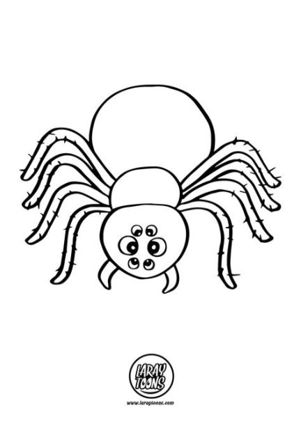 Araña de Halloween para Imprimir y Colorear - Dibujando: Dibujar y Colorear Fácil, dibujos de Una Araña De Halloween, como dibujar Una Araña De Halloween para colorear e imprimir