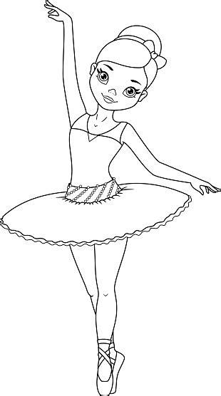 Ilustración de Página Para Colorear De Bailarina y más: Aprende a Dibujar Fácil, dibujos de Una Bailarina Kawaii, como dibujar Una Bailarina Kawaii para colorear