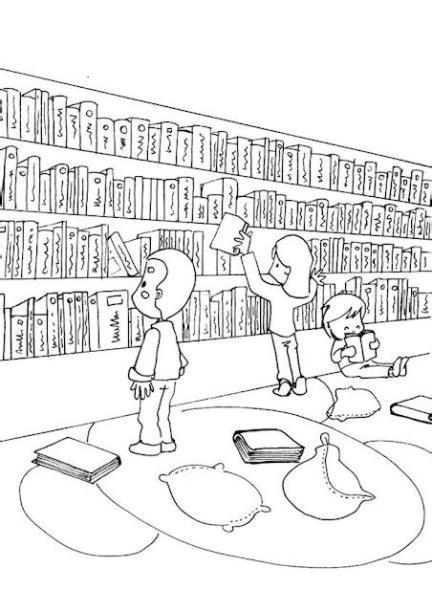 COLOREAR DIBUJOS DE BIBLIOTECAS: Dibujar Fácil con este Paso a Paso, dibujos de Una Biblioteca, como dibujar Una Biblioteca para colorear