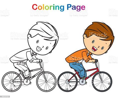 Dibujo De Niño Montando Bicicleta Para Colorear - Varios: Aprender a Dibujar y Colorear Fácil con este Paso a Paso, dibujos de Una Bicicleta Con Un Niño, como dibujar Una Bicicleta Con Un Niño paso a paso para colorear