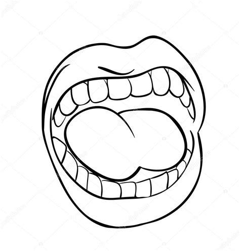 gritando los labios con los dientes y la lengua de: Dibujar y Colorear Fácil, dibujos de Una Boca Gritando, como dibujar Una Boca Gritando paso a paso para colorear