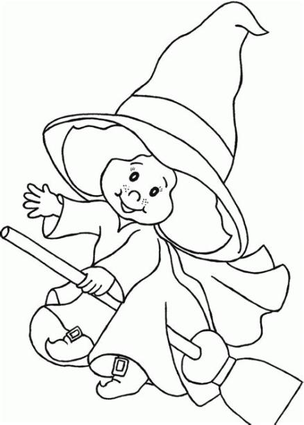 Brujas de halloween para colorear: Aprender a Dibujar y Colorear Fácil, dibujos de Una Brujita, como dibujar Una Brujita paso a paso para colorear