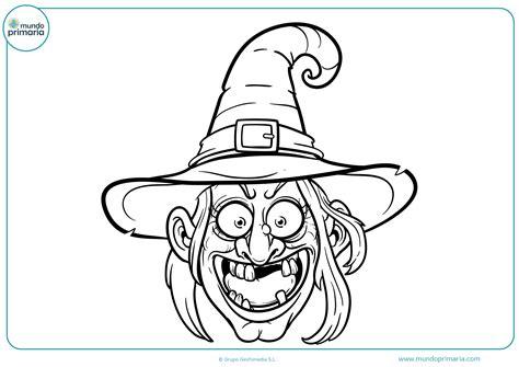 Halloween para niños de Primaria | Mundoprimaria: Aprende como Dibujar y Colorear Fácil, dibujos de Una Cara De Bruja, como dibujar Una Cara De Bruja para colorear e imprimir