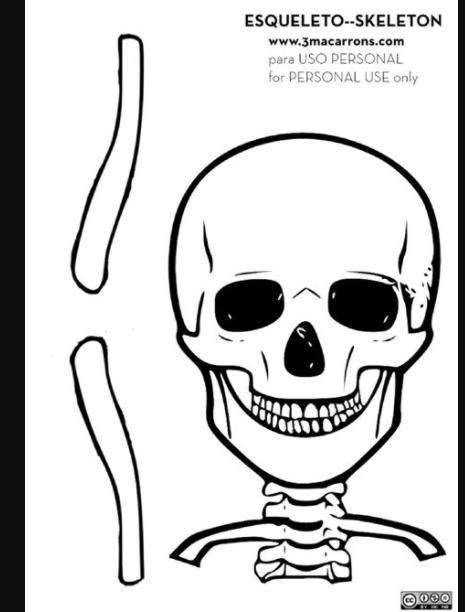 Esqueleto 120 cm de alto para imprimir - Colorear dibujos: Dibujar y Colorear Fácil, dibujos de Una Cara De Esqueleto, como dibujar Una Cara De Esqueleto paso a paso para colorear