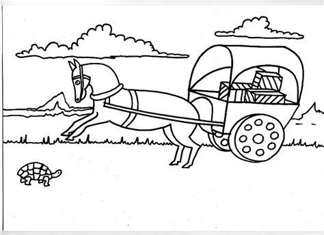 Dibujos infantiles para colorear: Dibujo de una carreta: Dibujar Fácil, dibujos de Una Carreta Con Caballos, como dibujar Una Carreta Con Caballos paso a paso para colorear