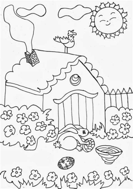 COLOREA TUS DIBUJOS: Dibujo de un Jardín en un día: Dibujar Fácil con este Paso a Paso, dibujos de Una Casa Con Jardin, como dibujar Una Casa Con Jardin paso a paso para colorear