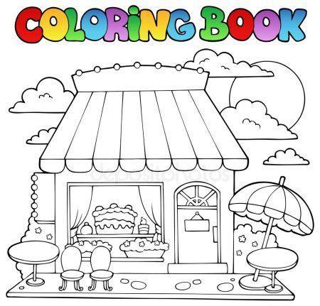 Tienda de dulces de dibujos animados de libro para: Dibujar y Colorear Fácil, dibujos de Una Casa De Dulces, como dibujar Una Casa De Dulces para colorear