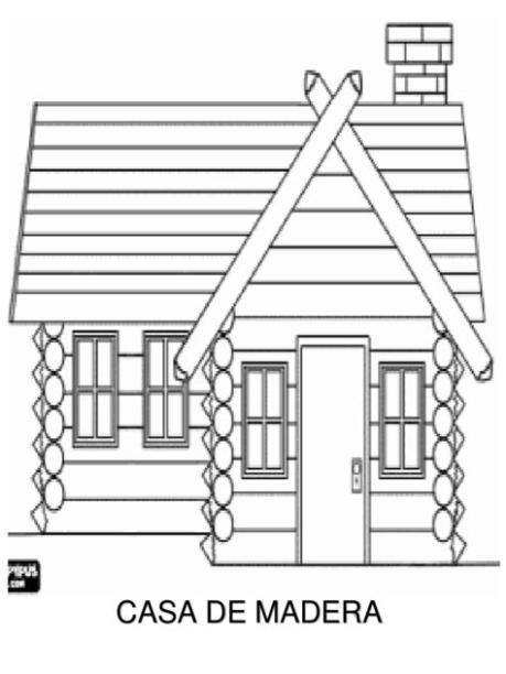 Casa De Madera: Dibujar y Colorear Fácil, dibujos de Una Casa De Madera, como dibujar Una Casa De Madera para colorear
