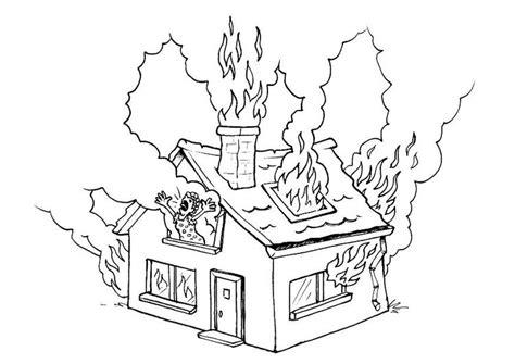 Dibujo para colorear Incendio en casa - Dibujos Para: Aprender a Dibujar Fácil, dibujos de Una Casa En Llamas, como dibujar Una Casa En Llamas para colorear