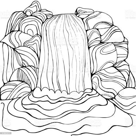 malvorlage wasserfall | Coloring and Malvorlagan: Dibujar y Colorear Fácil con este Paso a Paso, dibujos de Una Catarata, como dibujar Una Catarata para colorear