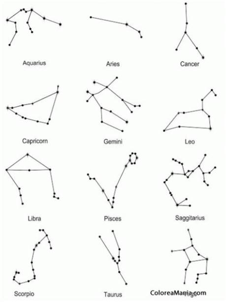 Colorear Constelaciones | Tatuajes de constelaciones: Dibujar Fácil, dibujos de Una Constelacion, como dibujar Una Constelacion para colorear