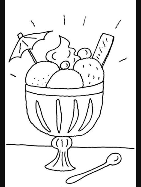 Imprimir: Copa de helado: dibujo para colorear e imprimir: Aprender como Dibujar Fácil, dibujos de Una Copa De Helado, como dibujar Una Copa De Helado paso a paso para colorear