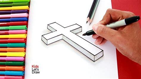 Cómo dibujar una CRUZ EN 3D fácil | How to Draw a 3D: Dibujar y Colorear Fácil, dibujos de Una Cruz En 3D, como dibujar Una Cruz En 3D para colorear