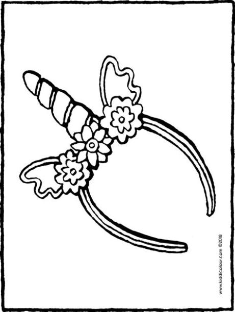 una diadema de unicornio - kiddicolour: Aprende a Dibujar Fácil con este Paso a Paso, dibujos de Una Diadema, como dibujar Una Diadema para colorear e imprimir