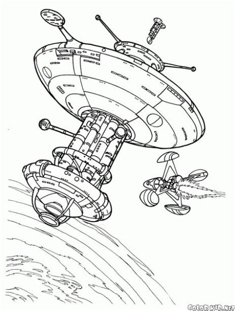 Dibujo para colorear - Estación Espacial: Aprende como Dibujar Fácil, dibujos de Una Estacion Espacial, como dibujar Una Estacion Espacial para colorear e imprimir