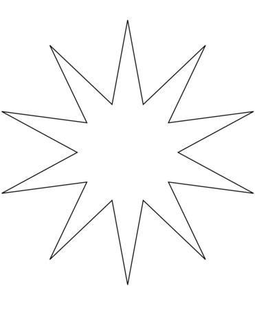 10 Point Star coloring page | Free Printable Coloring Pages: Dibujar Fácil con este Paso a Paso, dibujos de Una Estrella De 10 Puntas, como dibujar Una Estrella De 10 Puntas para colorear