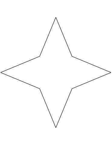 Dibujo de Estrella de 4 puntas para colorear | Dibujos: Aprender como Dibujar y Colorear Fácil, dibujos de Una Estrella De 3 Puntas, como dibujar Una Estrella De 3 Puntas paso a paso para colorear