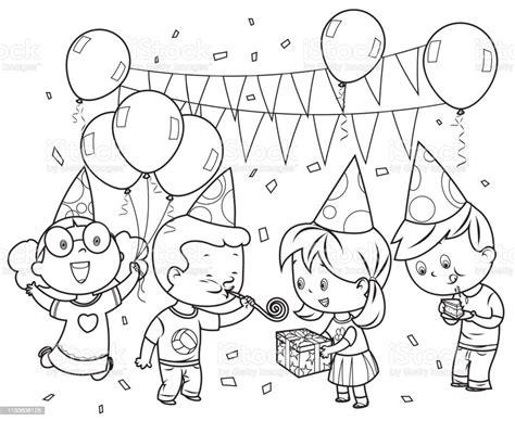 Ilustración de Libro Para Colorear Fiesta Infantil y más: Aprende como Dibujar y Colorear Fácil, dibujos de Una Fiesta, como dibujar Una Fiesta para colorear