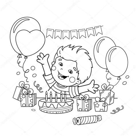 Dibujos: cumpleaños para niños | Para colorear página: Dibujar Fácil con este Paso a Paso, dibujos de Una Fiesta De Cumpleaños, como dibujar Una Fiesta De Cumpleaños para colorear