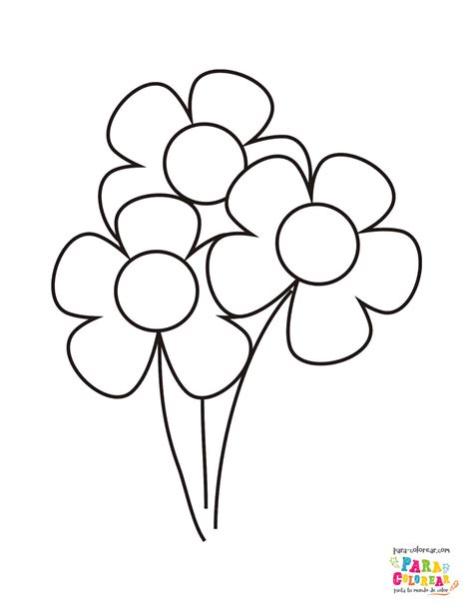 Dibujo de tres flores muy fáciles para colorear | Para: Aprende a Dibujar y Colorear Fácil, dibujos de Una Flor Muy, como dibujar Una Flor Muy paso a paso para colorear
