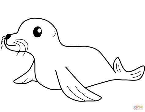 Dibujo de Dibujo de una Foca para colorear | Dibujos para: Dibujar Fácil, dibujos de Una Foca Bebe, como dibujar Una Foca Bebe paso a paso para colorear