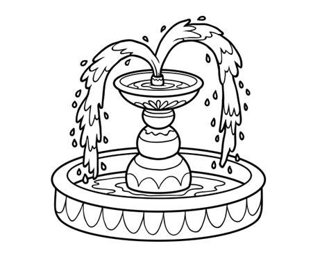 Fuentes De Agua Para Colorear: Dibujar y Colorear Fácil, dibujos de Una Fuente De Agua, como dibujar Una Fuente De Agua para colorear e imprimir