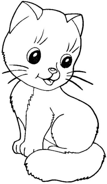 Colorear dibujo de una Gatita para infantil – CUCALUNA: Aprende como Dibujar y Colorear Fácil, dibujos de Una Gatita, como dibujar Una Gatita paso a paso para colorear