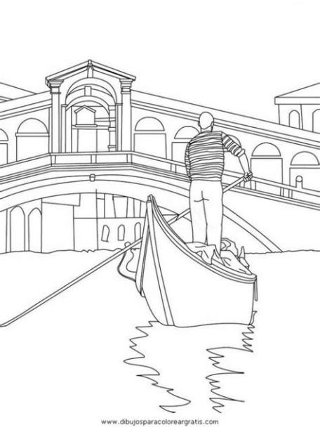 Góndolas y gondoleros de Venecia para pintar | Colorear: Dibujar y Colorear Fácil con este Paso a Paso, dibujos de Una Gondola, como dibujar Una Gondola paso a paso para colorear