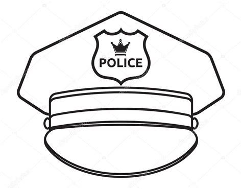 Police cap — Stock Vector © branchecarica #84107598: Dibujar y Colorear Fácil, dibujos de Una Gorra De Policia, como dibujar Una Gorra De Policia para colorear