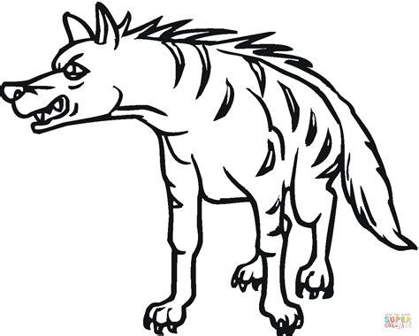 Dibujo de Hiena rayada gruñendo a su presa para colorear: Aprender a Dibujar y Colorear Fácil con este Paso a Paso, dibujos de Una Hiena, como dibujar Una Hiena para colorear e imprimir