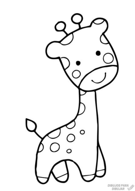 磊 Dibujos de Jirafas【190】para dibujar: Aprende como Dibujar y Colorear Fácil con este Paso a Paso, dibujos de Una Jirafa Bebe, como dibujar Una Jirafa Bebe para colorear e imprimir