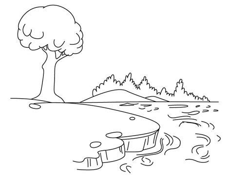 Lago (Naturaleza) – Colorear dibujos gratis: Aprender como Dibujar y Colorear Fácil con este Paso a Paso, dibujos de Una Laguna, como dibujar Una Laguna para colorear