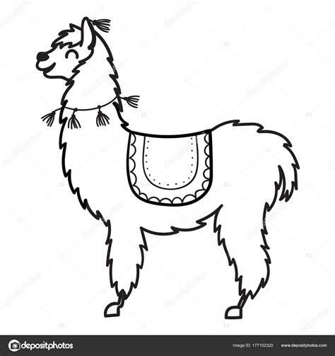 Imágenes: con caracter | Ilustración de vector. Lama de: Aprender a Dibujar Fácil con este Paso a Paso, dibujos de Una Llama Animal, como dibujar Una Llama Animal para colorear e imprimir
