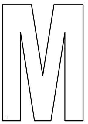 MOLDES DE LETRAS GRANDES: IMPRIMA AQUI! | Molde letra m: Dibujar Fácil, dibujos de Una M En 3D, como dibujar Una M En 3D paso a paso para colorear
