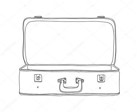 Dibujo maleta abierta | Maleta Vintage almacenaje equipaje: Aprende como Dibujar y Colorear Fácil con este Paso a Paso, dibujos de Una Maleta Abierta, como dibujar Una Maleta Abierta para colorear e imprimir