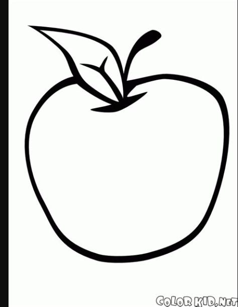 Dibujo para colorear - Frutas: Dibujar Fácil con este Paso a Paso, dibujos de Una Manzana Con Sombras, como dibujar Una Manzana Con Sombras para colorear e imprimir